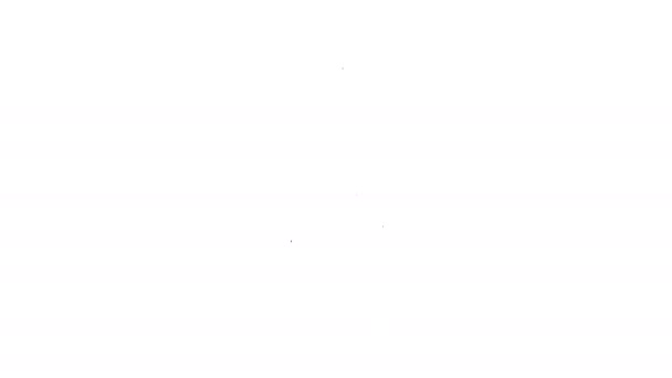 Linha preta Ícone da escova do toalete isolado no fundo branco. Animação gráfica em movimento de vídeo 4K — Vídeo de Stock