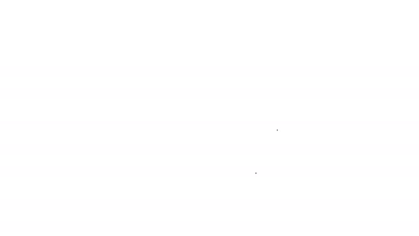 Pincel linha preta para a limpeza ícone isolado no fundo branco. Animação gráfica em movimento de vídeo 4K — Vídeo de Stock