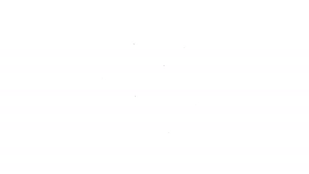 Zwarte lijn Zeepwaterbellen pictogram geïsoleerd op witte achtergrond. 4K Video motion grafische animatie — Stockvideo