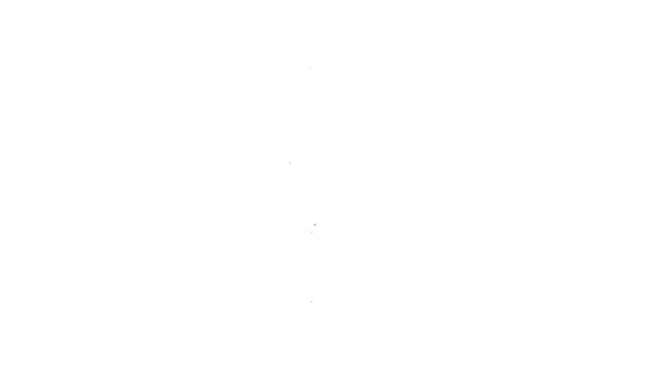 Linha preta Creme ou loção ícone tubo cosmético isolado no fundo branco. Produtos de cuidados com o corpo para a mulher. Animação gráfica em movimento de vídeo 4K — Vídeo de Stock