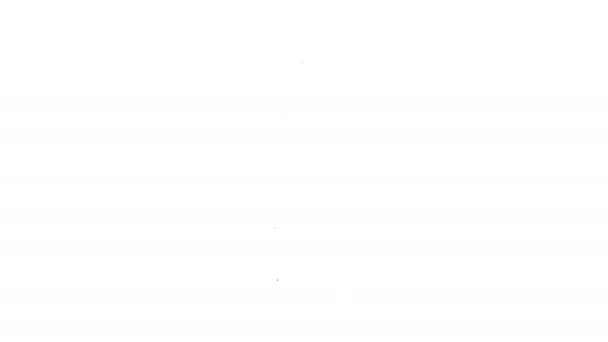 Черная линия крем или лосьон косметической трубки значок изолирован на белом фоне. Средства по уходу за телом для женщин. Видеографическая анимация 4K — стоковое видео