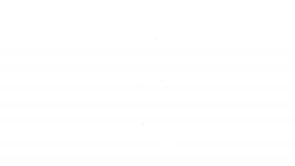Icono de pipeta de línea negra aislado sobre fondo blanco. Elemento de equipo de laboratorio médico, cosmético y químico. Animación gráfica de vídeo 4K — Vídeos de Stock