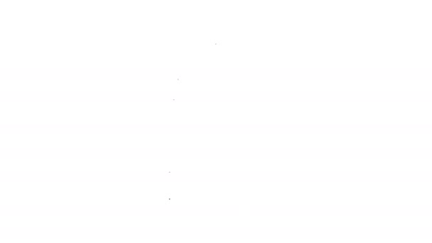 Línea negra Icono de rollo desodorante antitranspirante aislado sobre fondo blanco. Cosmético para la higiene corporal. Animación gráfica de vídeo 4K — Vídeo de stock