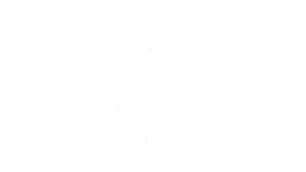 Línea negra Crema o loción icono de tubo cosmético aislado sobre fondo blanco. Productos para el cuidado corporal de la mujer. Animación gráfica de vídeo 4K — Vídeo de stock