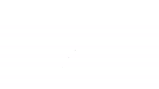 Чорна лінія Крем або лосьйон значок косметичної трубки ізольовані на білому тлі. Продукти по догляду за тілом для жінок. 4K Відео рух графічна анімація — стокове відео