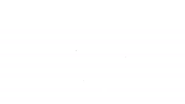 Μαύρη γραμμή Σεσουάρ εικονίδιο απομονώνονται σε λευκό φόντο. Σημάδι μαλλιών. Σύμβολο στεγνώματος μαλλιών. Φυσάει ζεστό αέρα. 4K Γραφική κίνηση κίνησης βίντεο — Αρχείο Βίντεο