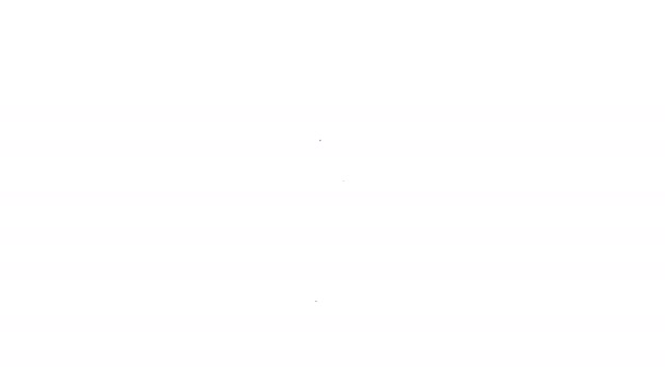 Icono de cepillo de maquillaje de línea negra aislado sobre fondo blanco. Animación gráfica de vídeo 4K — Vídeos de Stock