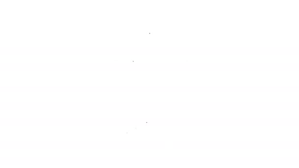 Чорна лінія Кругла піктограма макіяжу ізольована на білому тлі. 4K Відео рух графічна анімація — стокове відео