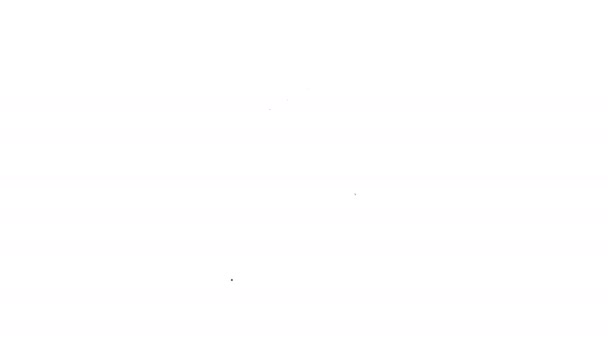 Línea negra Icono de cabina de ducha aislado sobre fondo blanco. Animación gráfica de vídeo 4K — Vídeo de stock