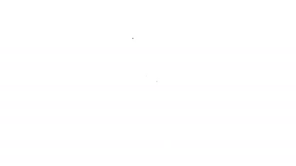 Черная линия Иконка лифта выделена на белом фоне. Символ лифта Видеографическая анимация 4K — стоковое видео