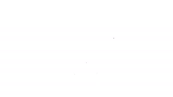 Siyah çizgi Beş yıldızlı müşteri ürün değerlendirme simgesi beyaz arkaplanda izole edildi. Favori, en iyi derecelendirme, ödül sembolü. 4K Video hareketli grafik canlandırması — Stok video