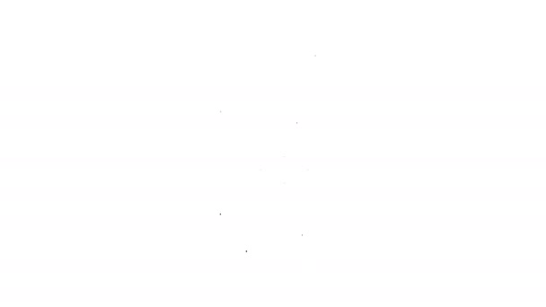 Linha preta Jar de mel ícone isolado no fundo branco. Banco de alimentos. Doce símbolo de comida natural. Animação gráfica em movimento de vídeo 4K — Vídeo de Stock