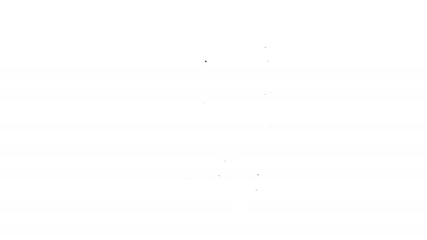 Linha preta Ícone de bota de borracha impermeável isolado no fundo branco. Gumboots para tempo chuvoso, pesca, jardinagem. Animação gráfica em movimento de vídeo 4K — Vídeo de Stock