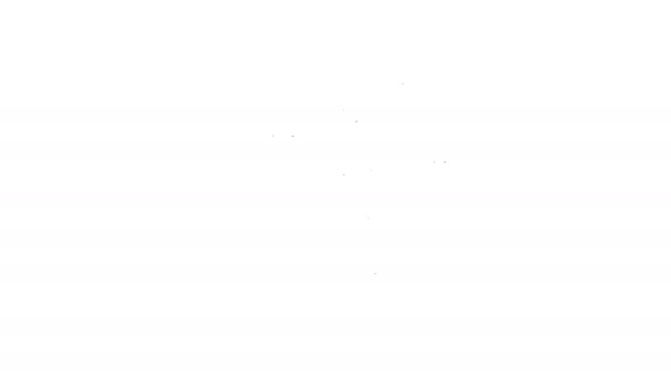 Linha preta Ícone de planta isolado no fundo branco. Sementes e plântulas. Folhas assinadas. Natureza das folhas. Animação gráfica em movimento de vídeo 4K — Vídeo de Stock