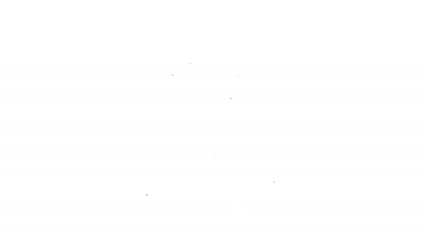 Zwarte lijn Vogelverschrikker pictogram geïsoleerd op witte achtergrond. 4K Video motion grafische animatie — Stockvideo