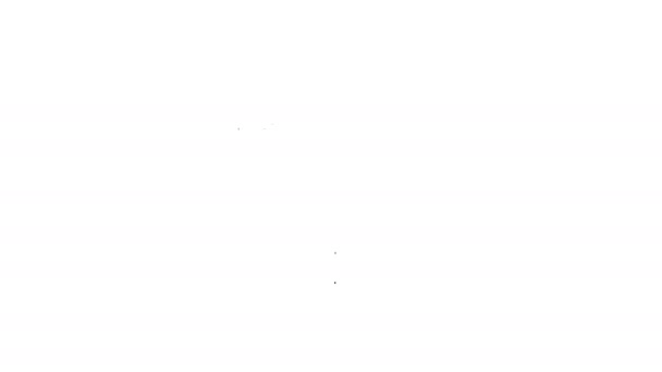 Svart linje Trädgård slang ikon isolerad på vit bakgrund. Spraykanonikon. Vattningsutrustning. 4K Video motion grafisk animation — Stockvideo