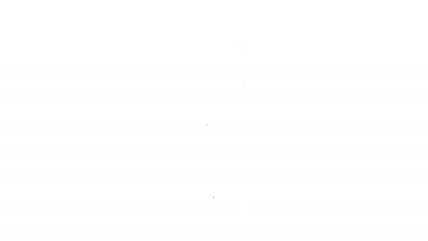 Zwarte lijn fles met toverdrank pictogram geïsoleerd op witte achtergrond. Flacon met toverdrank. Gelukkig Halloween feest. 4K Video motion grafische animatie — Stockvideo