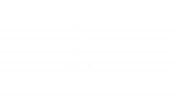 Μαύρο μπουκάλι γραμμή με φίλτρο αγάπης εικονίδιο απομονώνονται σε λευκό φόντο. Σύμβολο του Αγίου Βαλεντίνου. 4K Γραφική κίνηση κίνησης βίντεο — Αρχείο Βίντεο