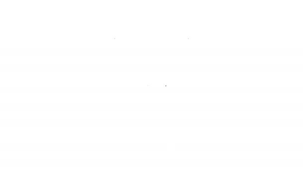Черная линия Пентаграмма на ожерелье значок изолирован на белом фоне. Магический оккультный символ звезды. Видеографическая анимация 4K — стоковое видео