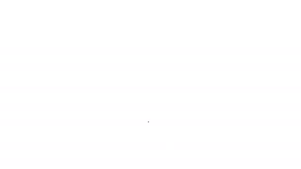 Czarna linia Pretzel ikona izolowana na białym tle. Niemieckie ciasto komfort żywności. Festiwal Oktoberfest. 4K Animacja graficzna ruchu wideo — Wideo stockowe