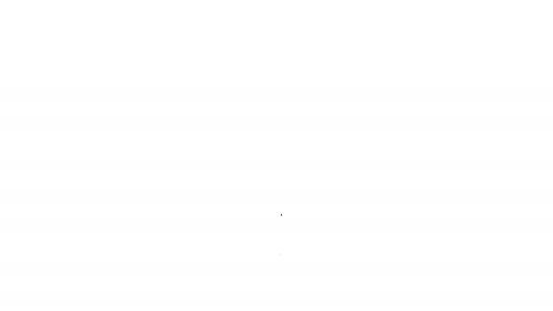 Černá čára Balónky s ikonou sněhové vločky izolované na bílém pozadí. Veselé Vánoce a šťastný nový rok. Grafická animace pohybu videa 4K — Stock video