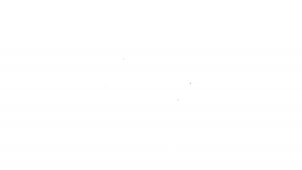 Zwarte lijn Skibril pictogram geïsoleerd op witte achtergrond. Extreme sport. Sportuitrusting. 4K Video motion grafische animatie — Stockvideo