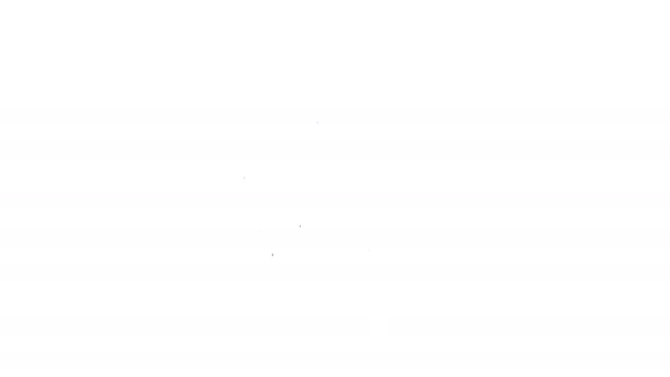 Černá čára Obrázek brusle ikona izolované na bílém pozadí. Ikona bruslařských bot. Sportovní boty s čepelí. Grafická animace pohybu videa 4K — Stock video