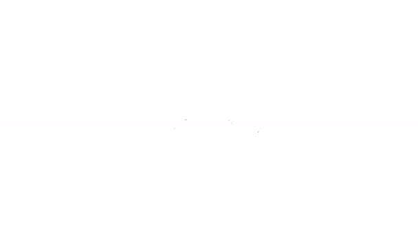 黒い線白い背景に隔離された弓タイのアイコン。4Kビデオモーショングラフィックアニメーション — ストック動画