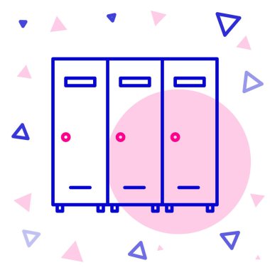 Beyaz arka planda izole edilmiş hokey, futbol, basketbol takımı veya işçiler için soyunma odası veya soyunma odası. Renkli taslak konsepti. Vektör İllüstrasyonu.