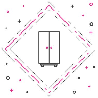 Çizgi Gardırobu simgesi beyaz arkaplanda izole edildi. Renkli taslak konsepti. Vektör İllüstrasyonu.