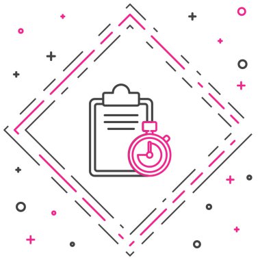 Dağıtım listesi simgesinin satır doğrulaması beyaz arkaplanda izole edildi. Renkli taslak konsepti. Vektör İllüstrasyonu.