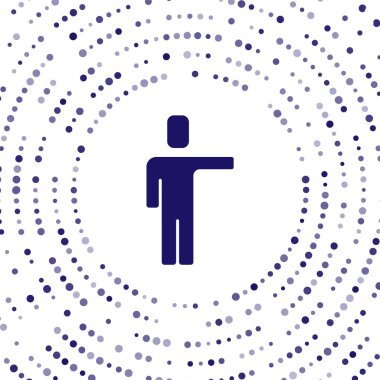 Mavi kafa avlama ikonu beyaz arka planda izole edildi. İş hedefi ya da İstihdam tabelası. İş için insan kaynakları ve adam toplama. Soyut çember rastgele noktalar. Vektör.