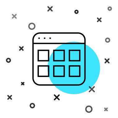 Siyah çizgi Tarayıcı dosya simgesi beyaz arkaplanda izole edildi. Rastgele dinamik şekiller. Vektör