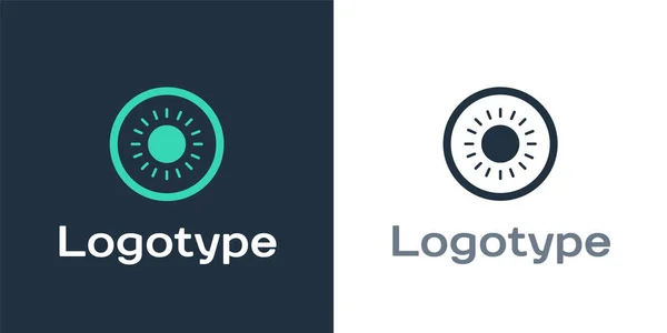 Logotype Sun Ikon Elszigetelt Fehér Alapon Nyári Szimbólum Szép Napsütéses — Stock Vector