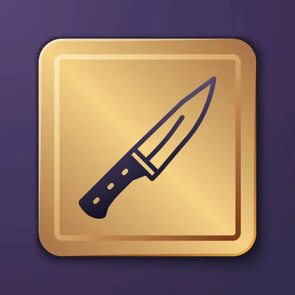 Фиолетовый Значок Мясорубки Выделен Фиолетовом Фоне Нож Мясника Кухонный Нож — стоковый вектор