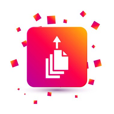 Beyaz Veri Aktarma simgesi beyaz arkaplanda izole edildi. Kare renk düğmesi. Vektör