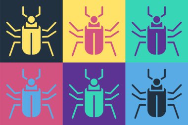 Pop Art Böcek sineği simgesi renk arkaplanında izole edildi. Vektör.