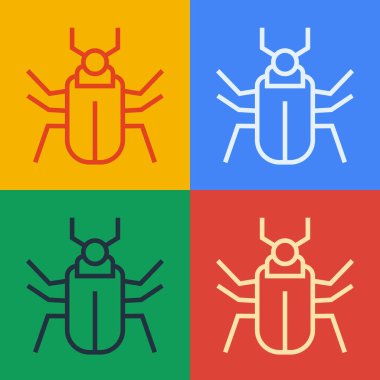 Pop sanat çizgisi Böcek sineği ikonu renk arkaplanında izole edildi. Vektör.