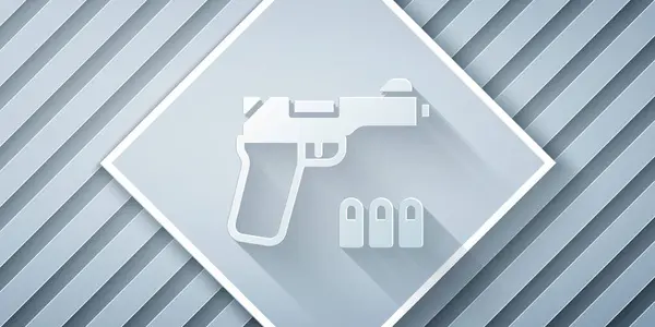 Pistola Corte Papel Pistola Icono Aislado Sobre Fondo Gris Pistola — Archivo Imágenes Vectoriales