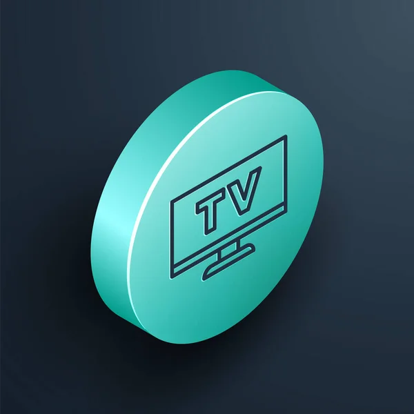Icono Línea Isométrica Smart Aislado Sobre Fondo Negro Señal Televisión — Vector de stock