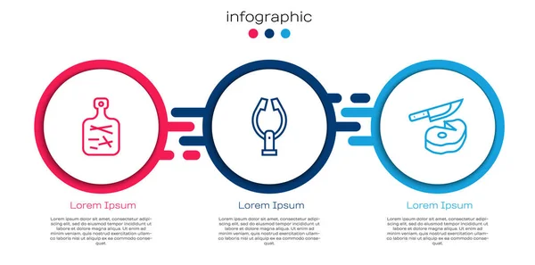 Schneidebrett Fleischzange Und Steakfleisch Und Messer Geschäftsinfografische Vorlage Vektor — Stockvektor