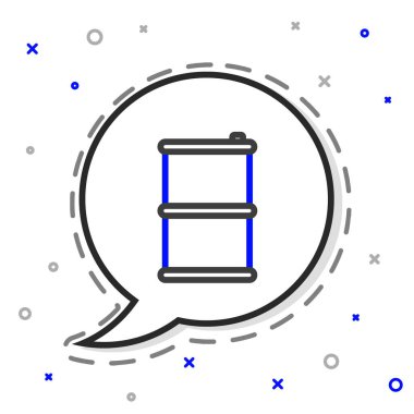 Varil yağı ikonu beyaz arkaplanda izole edildi. Renkli taslak konsepti. Vektör İllüstrasyonu.