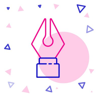 Line Fountain kalem ucu simgesi beyaz arkaplanda izole edildi. Kalem aleti işareti. Renkli taslak konsepti. Vektör İllüstrasyonu.