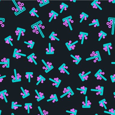 Çip simgesi için çizgi çubuğu siyah arkaplanda izole edilmiş pürüzsüz desen. Kumarhane kumarı. Vektör İllüstrasyonu.