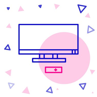 Akıllı TV simgesi beyaz arkaplanda izole edildi. Televizyon tabelası. Renkli taslak konsepti. Vektör İllüstrasyonu.