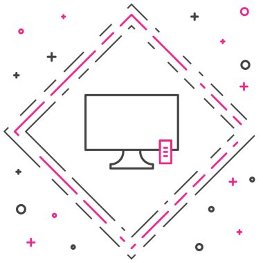 Akıllı TV simgesi beyaz arkaplanda izole edildi. Televizyon tabelası. Renkli taslak konsepti. Vektör İllüstrasyonu.