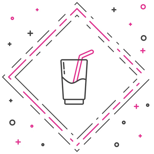 Лінія Коктейль Алкогольний Напій Значок Ізольовані Білому Тлі Барвиста Концепція — стоковий вектор