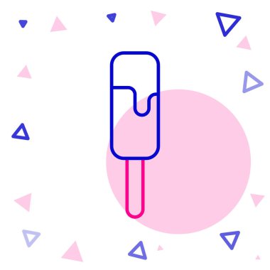 Beyaz arka planda izole edilmiş çizgi dondurma ikonu. Güzel sembol. Renkli taslak konsepti. Vektör İllüstrasyonu.