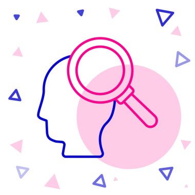 Beyaz arkaplanda izole edilmiş psikoloji ikonunda bir sorun var. Renkli taslak konsepti. Vektör.