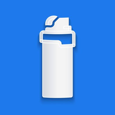 Kağıt kesiği Işık simgesi mavi arkaplanda izole edildi. Kağıt sanatı tarzı. Vektör.